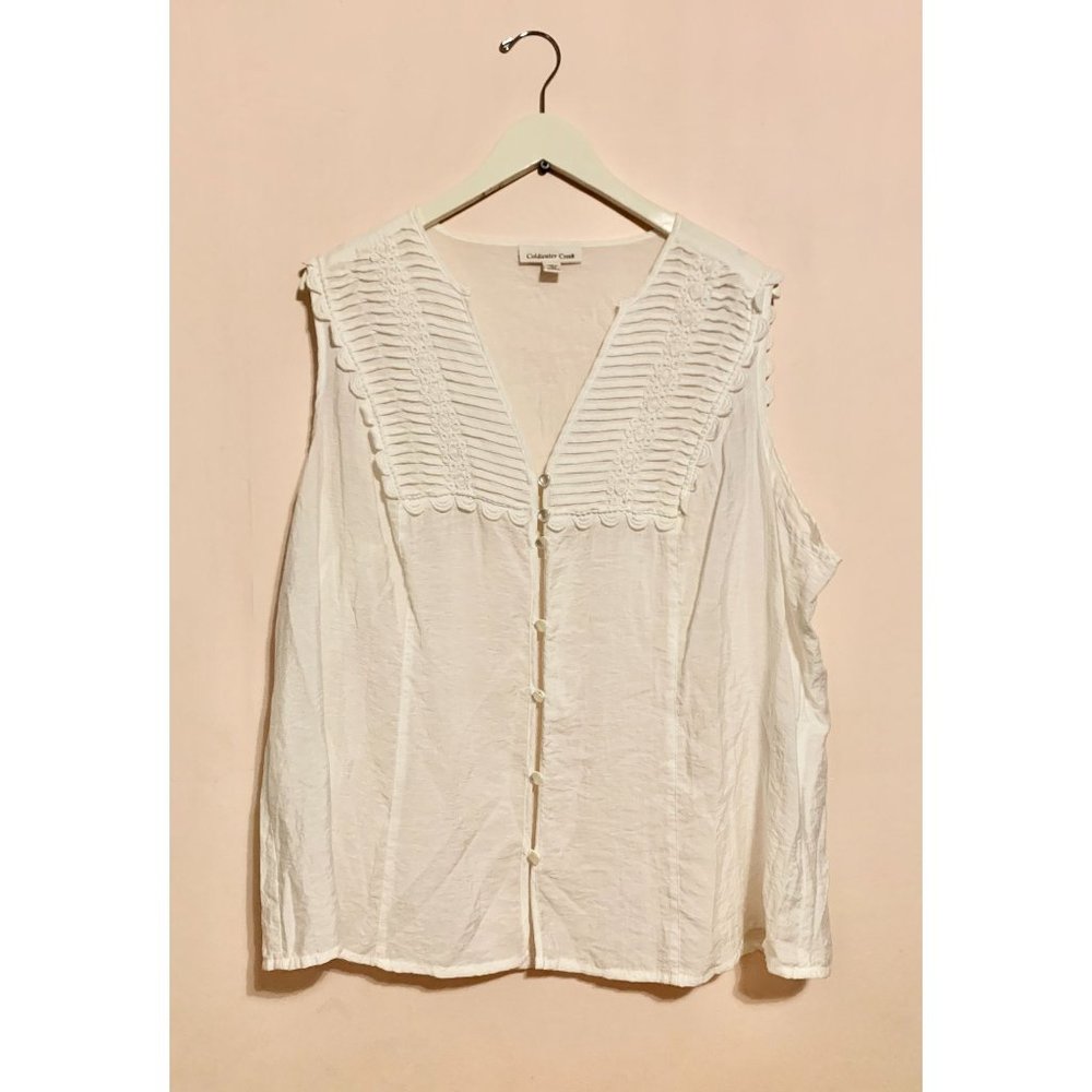 ColdWater Creek size 2X Beautiful white woman's shirt.
